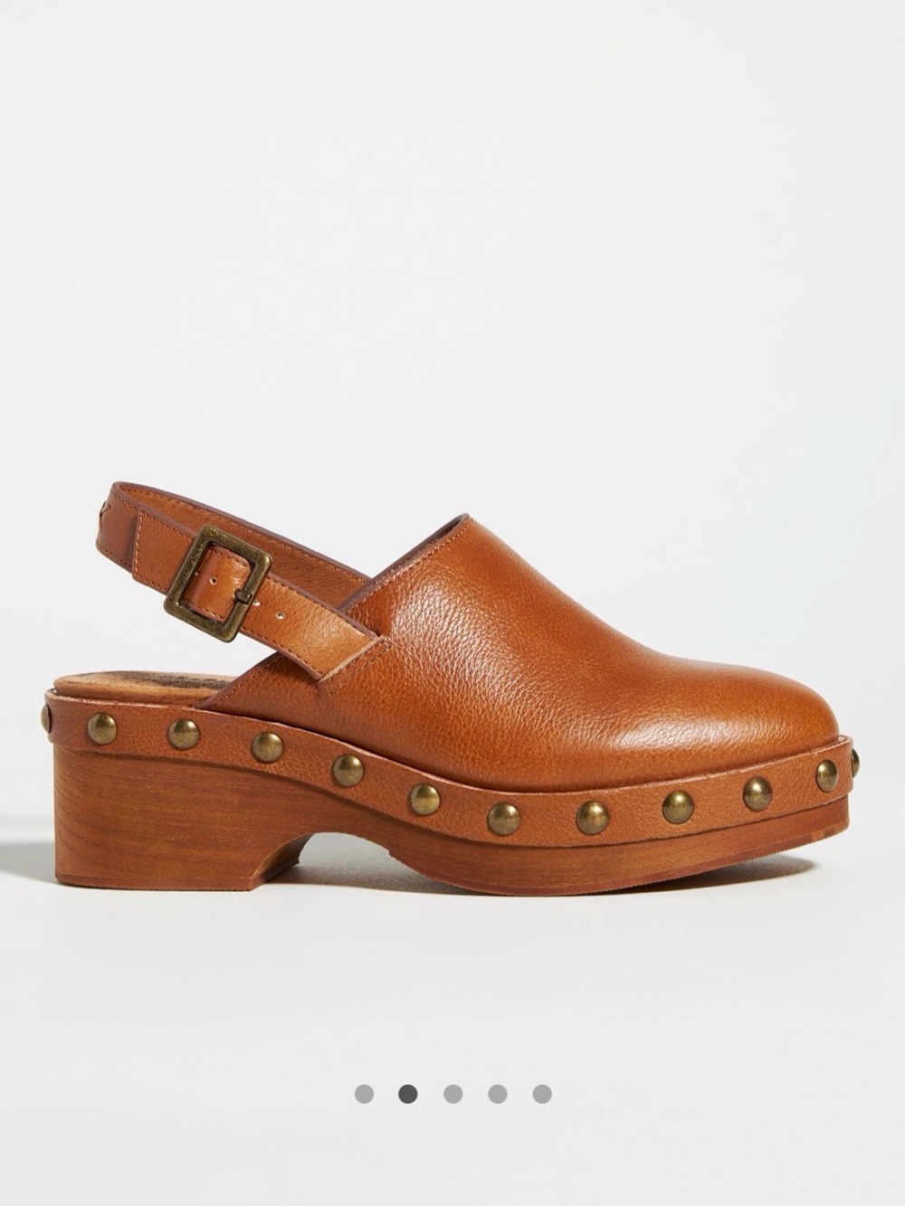 Kelsi Dagger Tan Leather Studded Clog Slingback